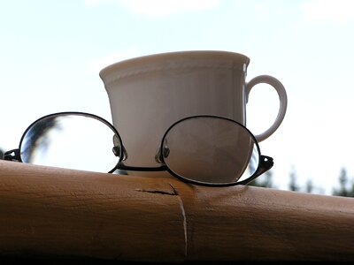Cup glasses cup of coffee