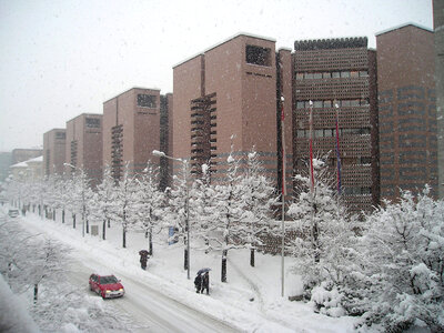 BSI buildings in the winter in Lugano in Switzerland photo