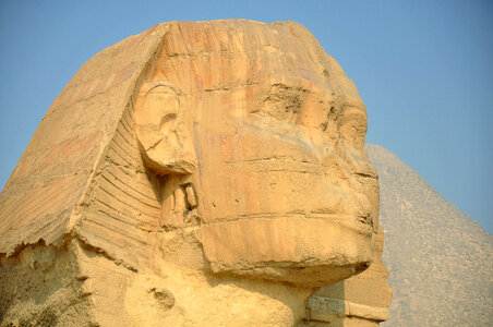 Face of Sphinx without Nose in Giza, Egypt photo