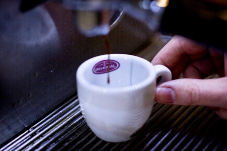Pouring Espresso Coffee photo