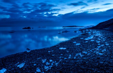 Sunrise lagoon iceland photo