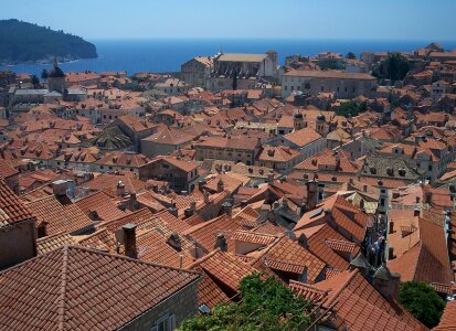 Old town of Dubrovnik with Lokrum island photo