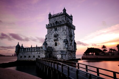 Lisbon, Portugal at Belem Tower on the Tagus River. photo