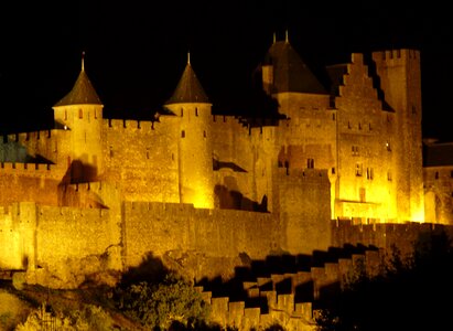 Carcassonne garrison town lighting photo