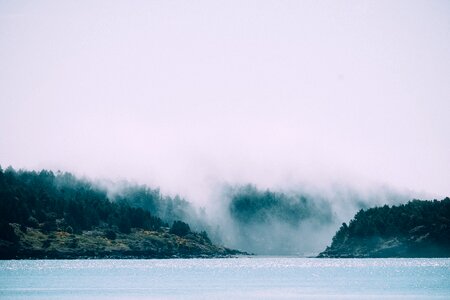 Sea ocean fog photo