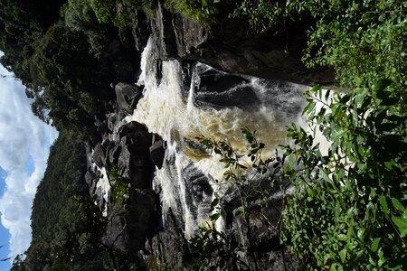 Waterfall rock boulder photo