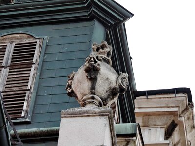 Baroque church tower facade photo