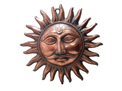 Copper finish bronze sun