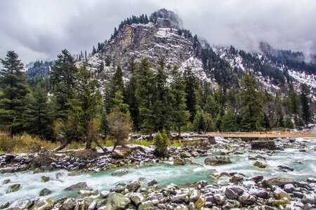 Beautiful Natural Mountain Scene in Kashmir photo