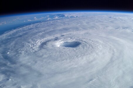 Aerial view storm cyclone photo