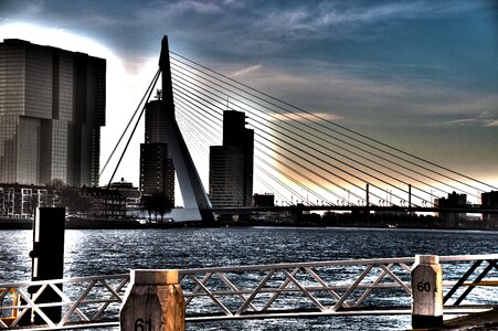 Hdr architecture suspension bridge