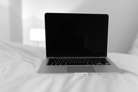 Minimal MacBook in Black and White photo
