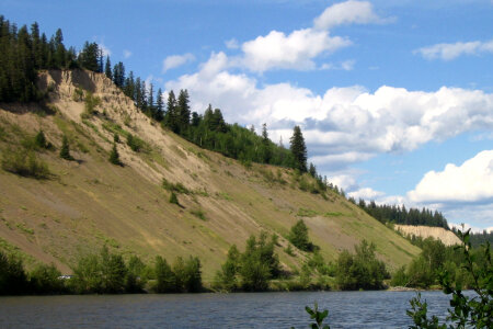 Nechako River cutbanks landscape in Prince George, British Columbia, Canada photo