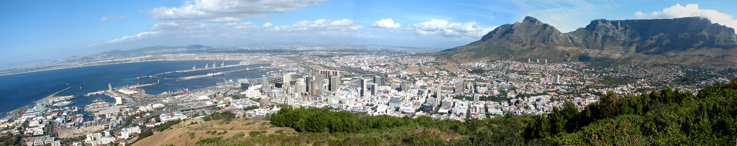 Panoramic View of Cape Town City Bowl from Lion's Head, South Africa photo