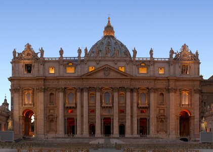 Facade of Saint Peter's Basilica in Rome photo
