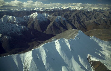 Snowy mountain scene