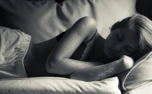 Siesta naps black and white photo