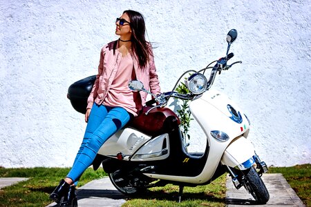 Girl motor motorbike