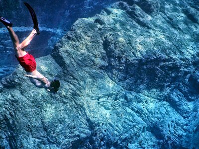 Diver diving exploration photo