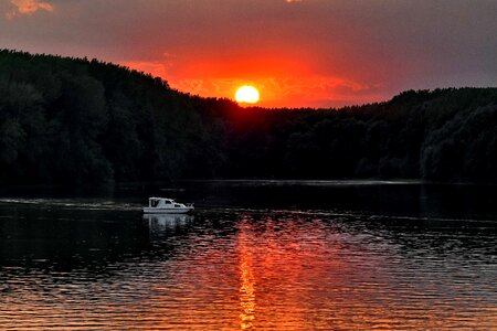Lakeside sun sunset
