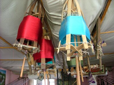 Silk mill silk weaving photo