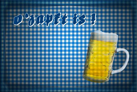 White checkered beer glass photo