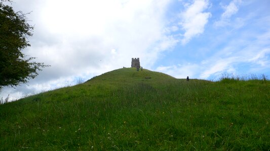 Glastonbury abbey somerset castle photo