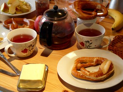 Have breakfast tee pretzel photo
