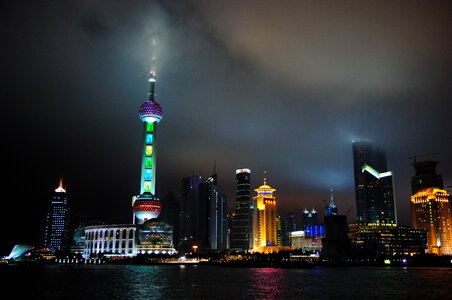 Shanghai pudong night view photo