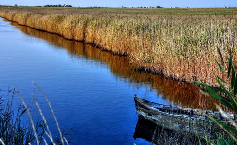 Boat lake marshlands photo