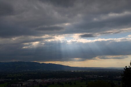 Clouds sunbeam rhine valley