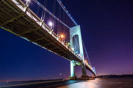 Suspension Bridge by Night photo