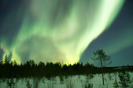 Bright Aurora Borealis in Finland photo