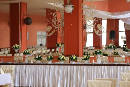 Dining Area mirror tablecloth photo