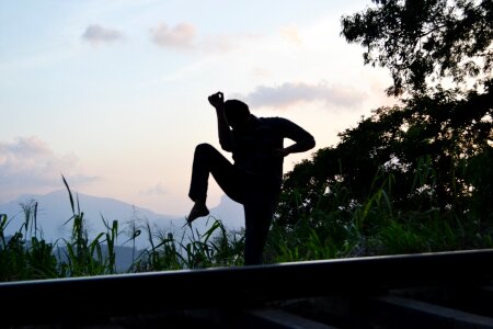 Warrior thai boxing practice photo