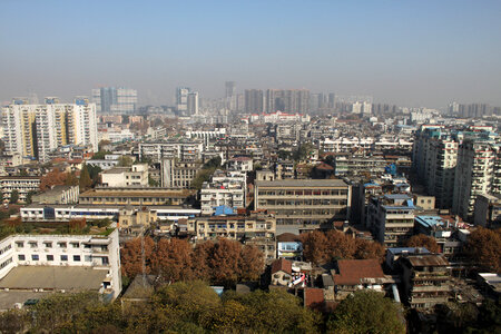 Cityscape view of Wuhan from the tower photo