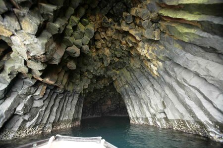 Basalt cave entrance photo