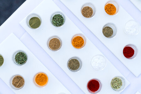 Spices in Small Containers photo