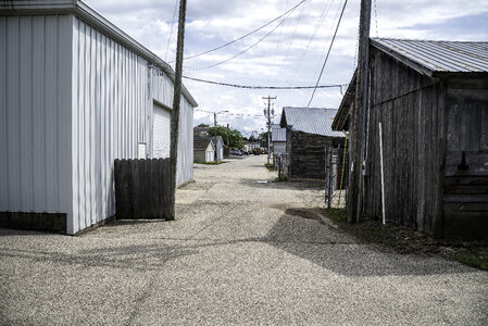 Back Alley of the buildings in Deerfield, Wisconsin photo