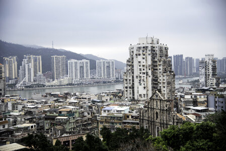Close-up of Macau with towers photo