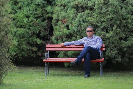 Businessman bench relaxation photo