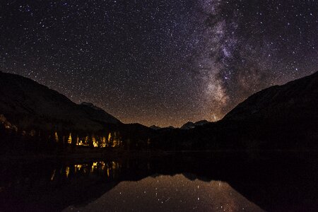 Lake starry camping photo