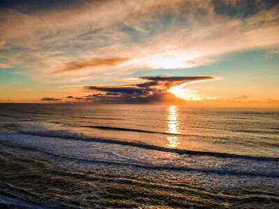 Ocean Sunset With Clouds photo