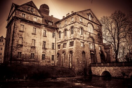 Haunted castle abandoned retro look