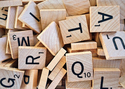 Mixed Scrabble letters photo