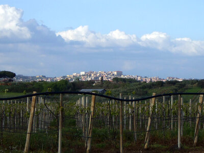 Panorama of Velletri From the field in Italy