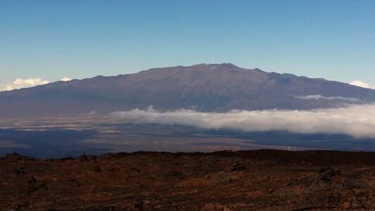 View of Mauna Loa from the slopes of Mauna Kea photo