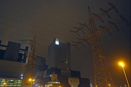 Power plant electricity high voltage photo