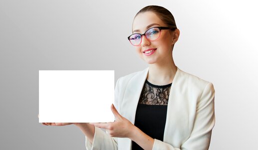 Woman Holding White Paper photo