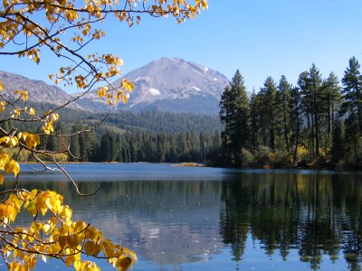 Manzanita Lake in the fall photo